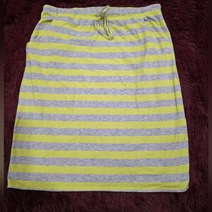 Sonoma Yellow and Green Midi Pencil Skirt with Tie Front